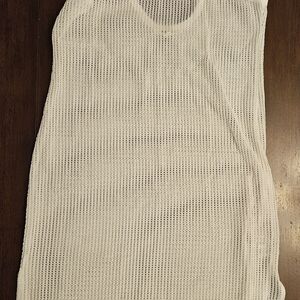 Miken White Open-Knit Swim Coverup